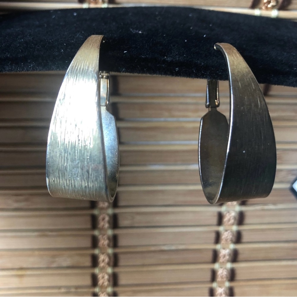 Vintage Triangular Silver Earrings, For Pierced E… - image 2